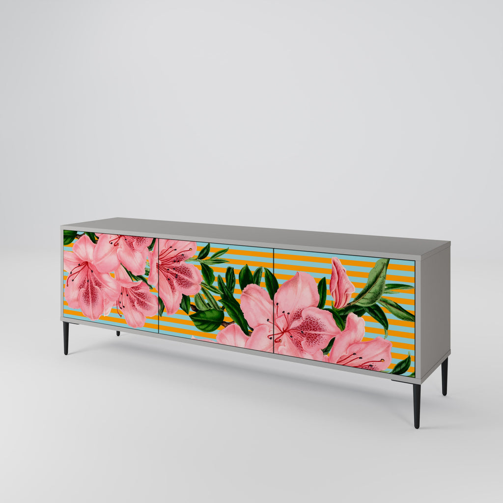 FRAGILE BEAUTY Móvel de TV com 3 Portas em Acabamento Cinzento