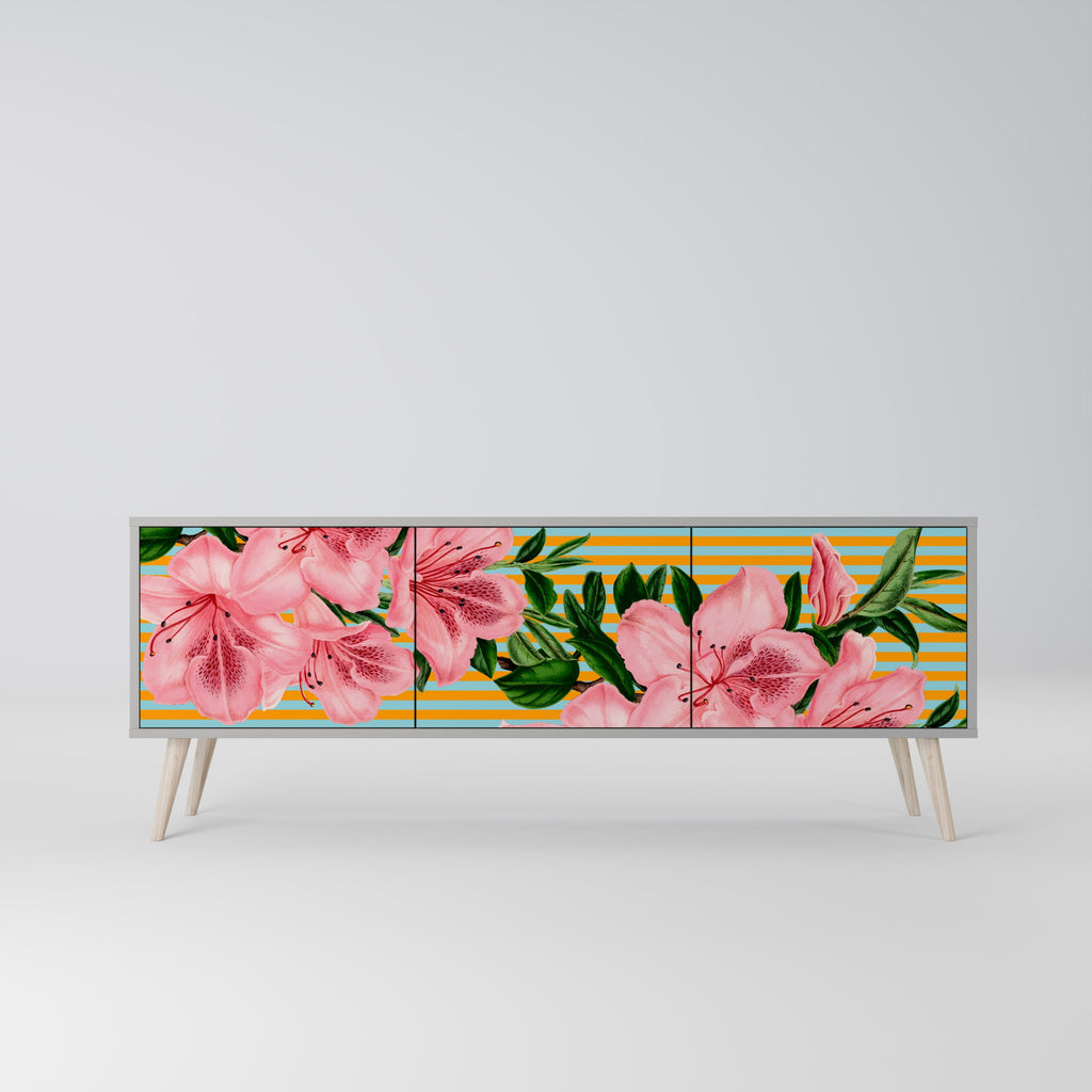 FRAGILE BEAUTY Móvel de TV com 3 Portas em Acabamento Cinzento