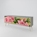 FRAGILE BEAUTY Móvel de TV com 3 Portas em Acabamento Cinzento