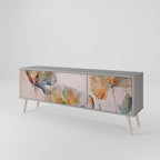 SOFTEN POPPY Móvel de TV com 3 Portas em Acabamento Cinzento