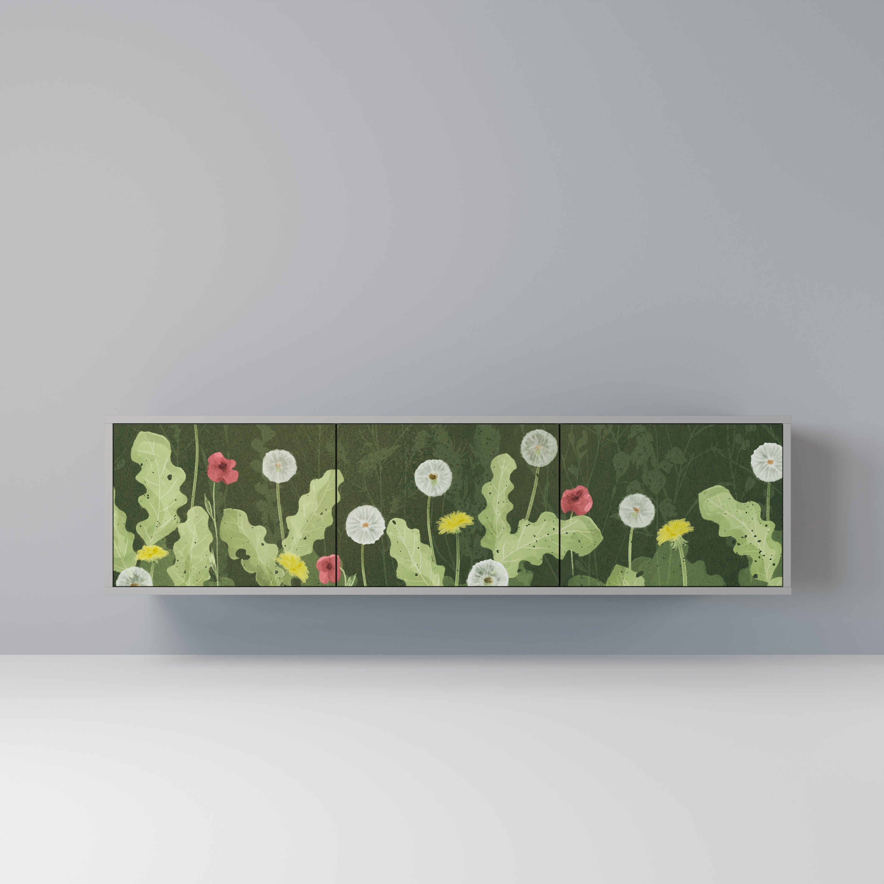 DANDELION AMUSE Móvel de TV com 3 Portas em Acabamento Cinzento