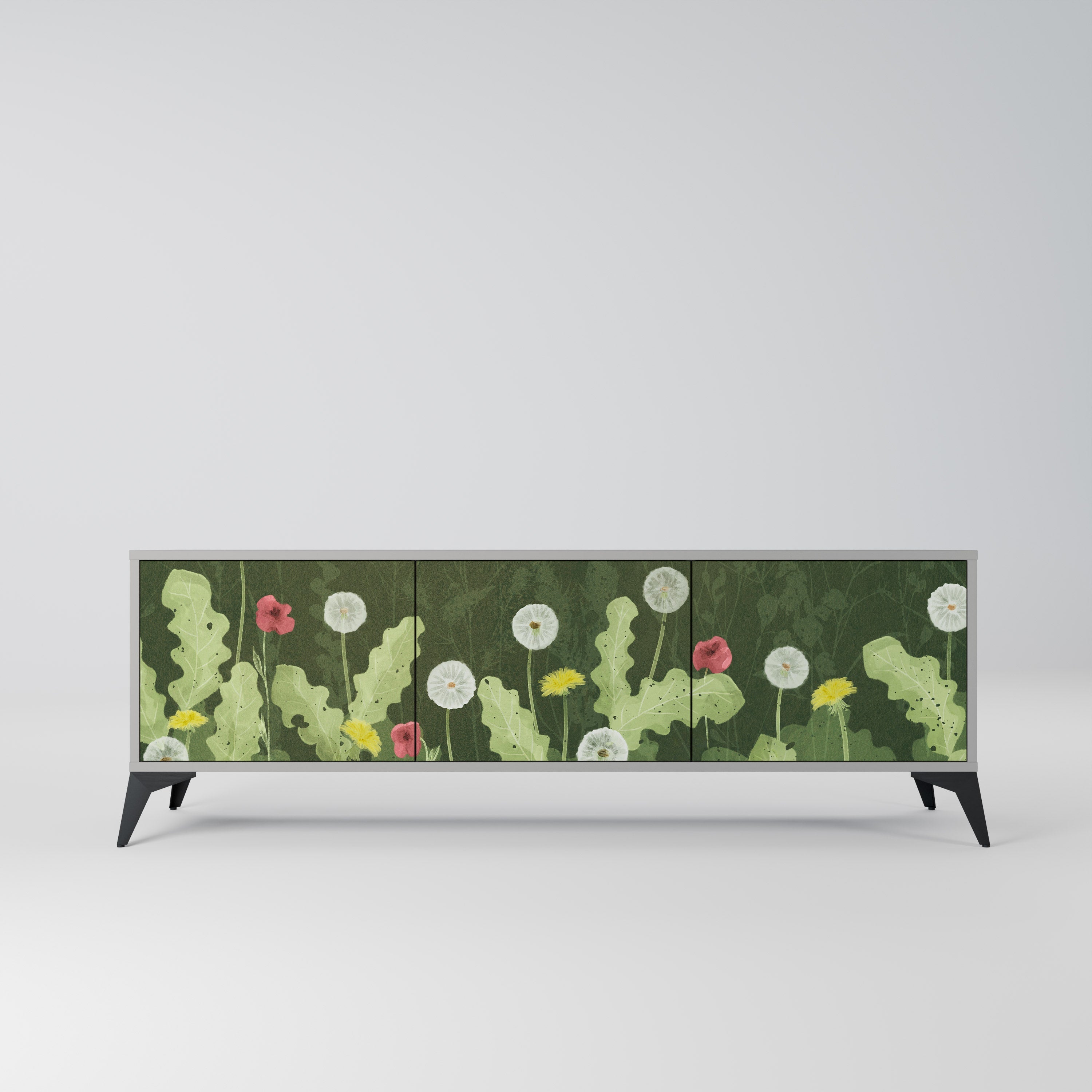 DANDELION AMUSE Móvel de TV com 3 Portas em Acabamento Cinzento