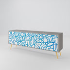 BLOOMY MORNING Móvel de TV com 3 Portas em Acabamento Cinzento