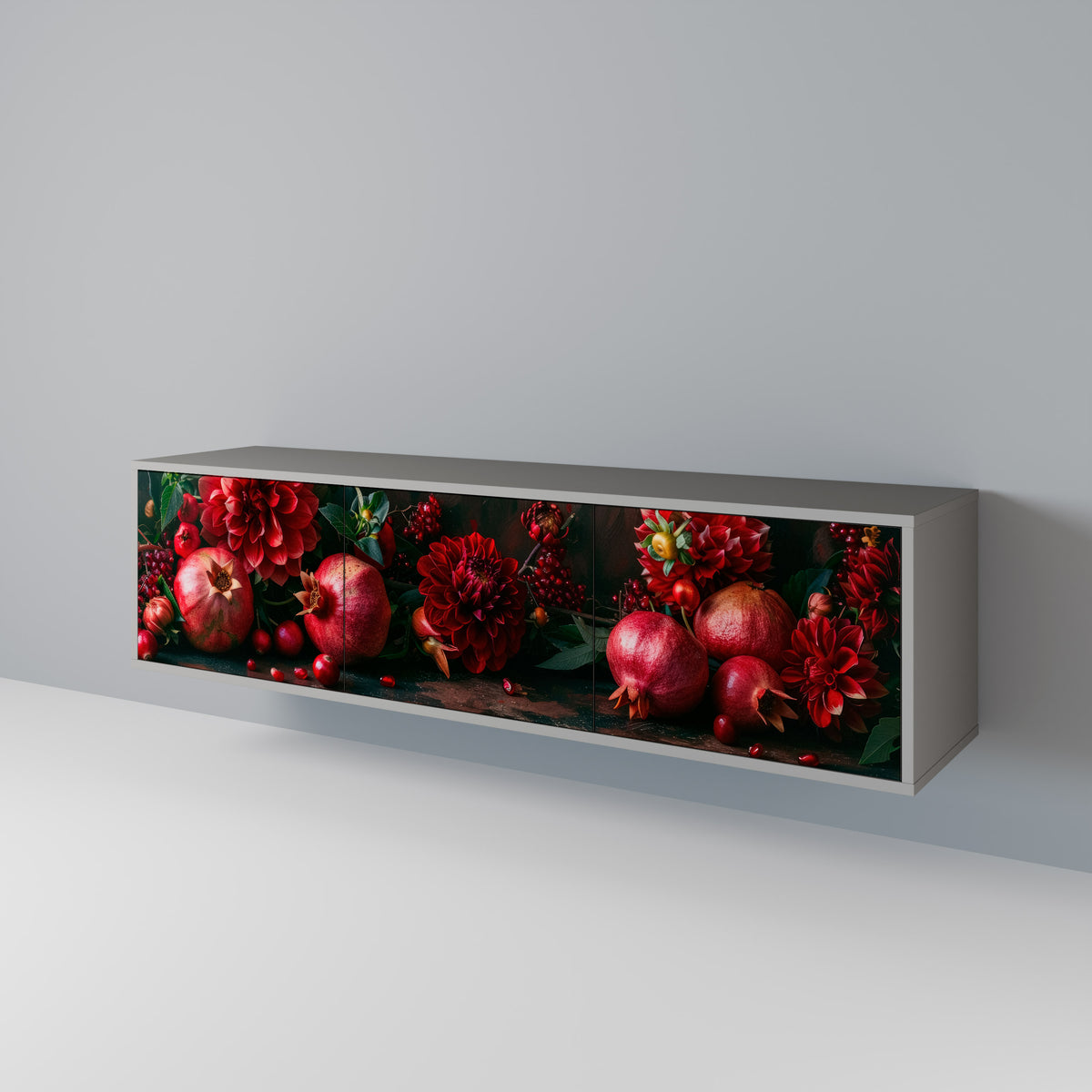 DAHLIAS AND POMEGRANATES Móvel de TV de 3 Portas