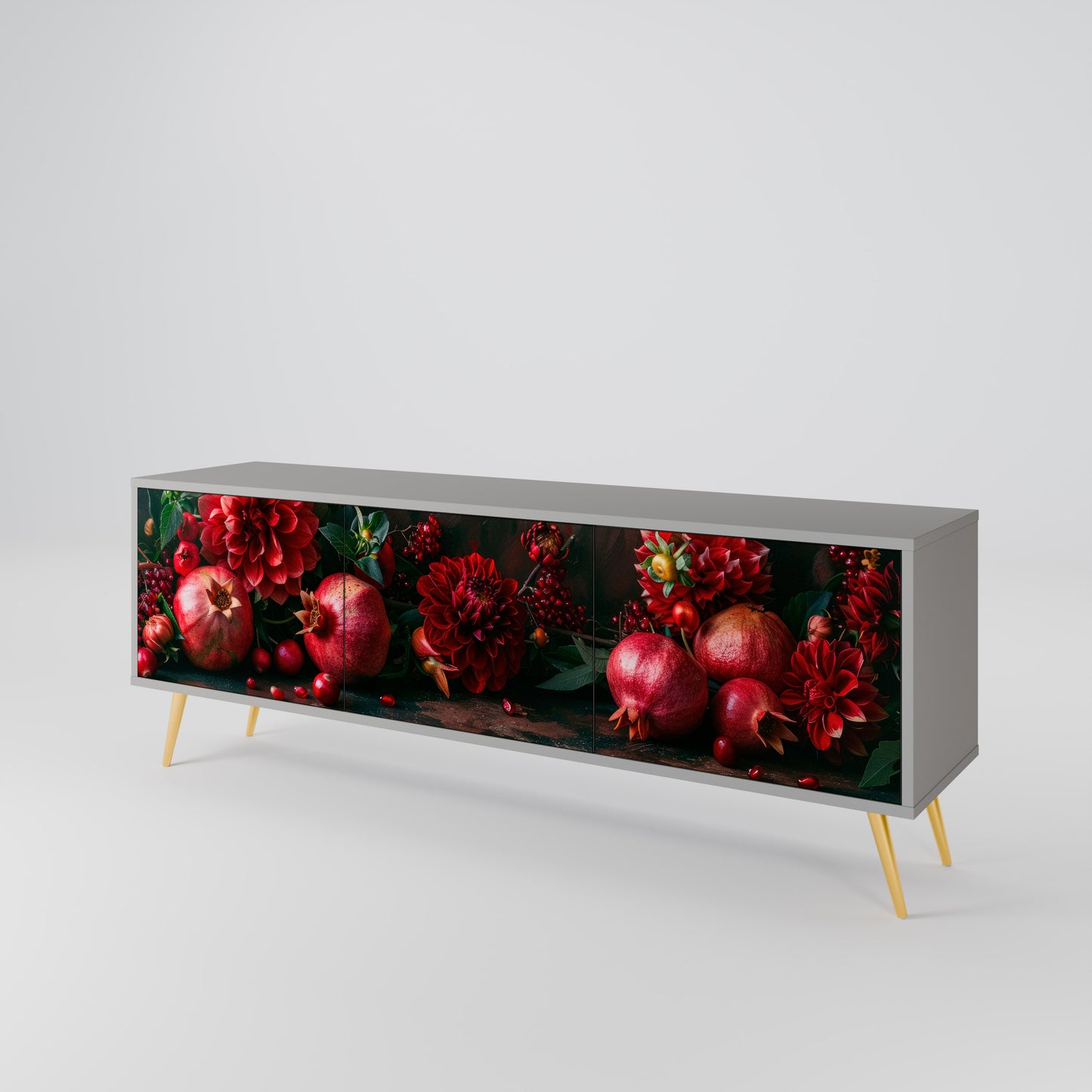 DAHLIAS AND POMEGRANATES Móvel de TV de 3 Portas