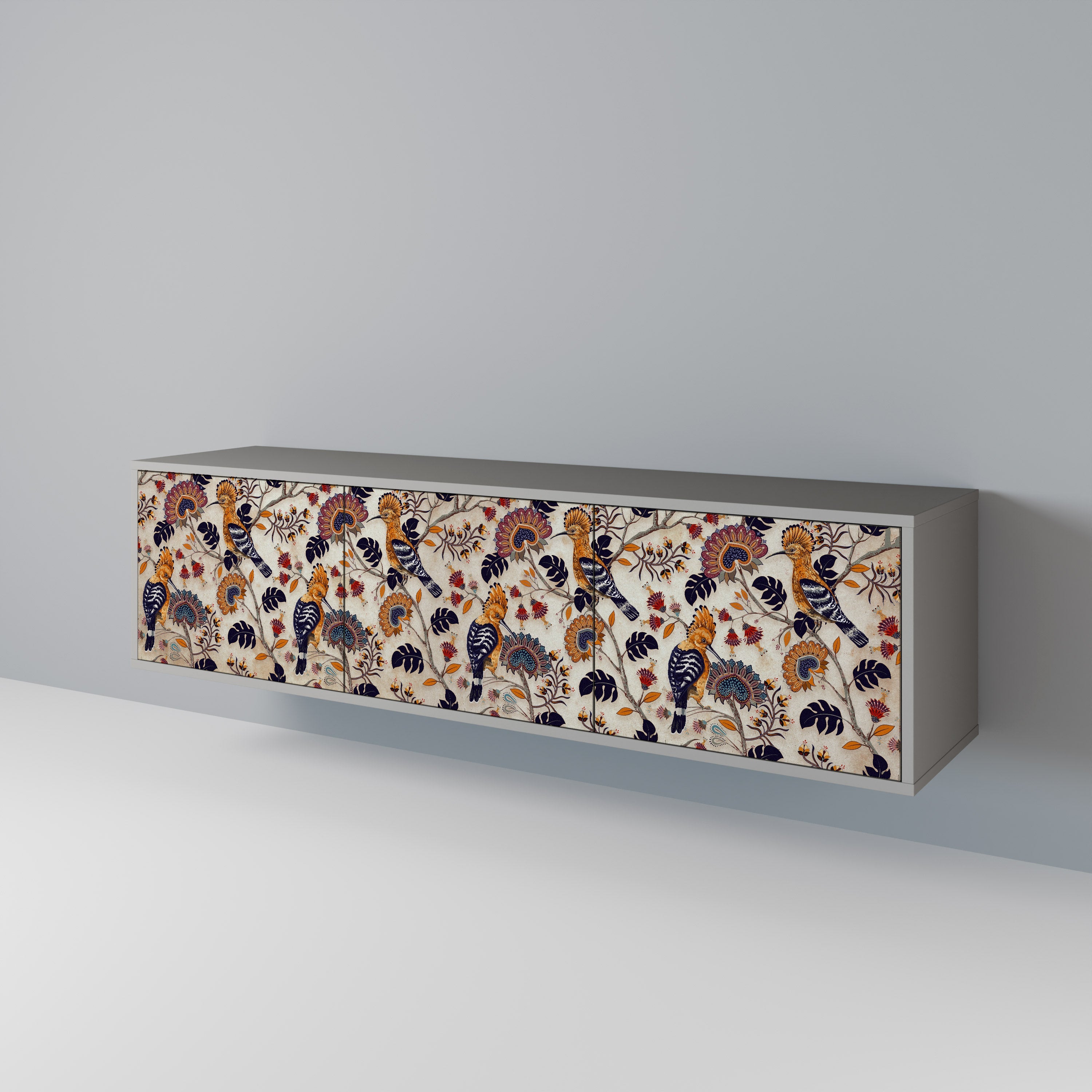 EMINENT HOOPOE Móvel de TV com 3 Portas em Acabamento Cinzento