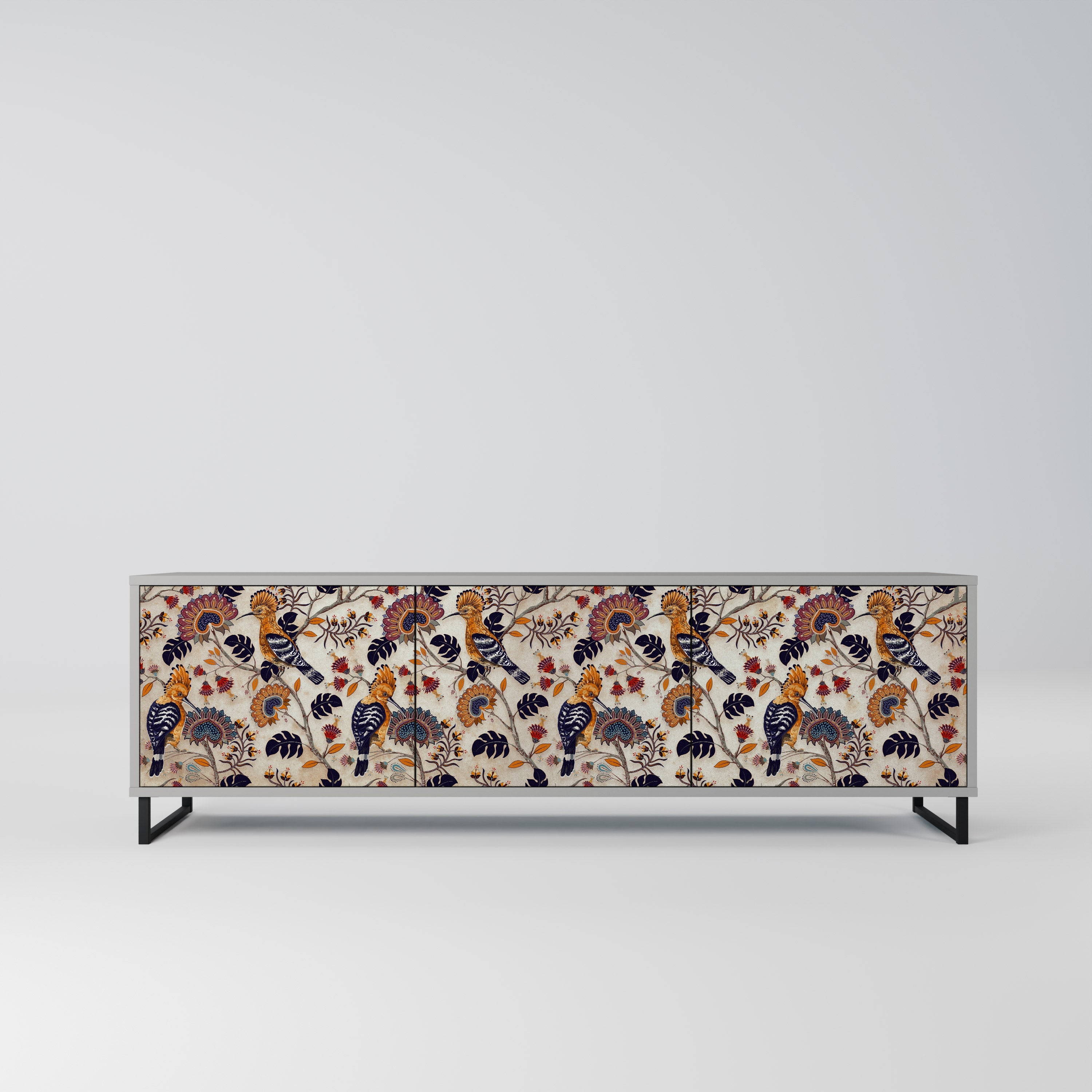 EMINENT HOOPOE Móvel de TV com 3 Portas em Acabamento Cinzento