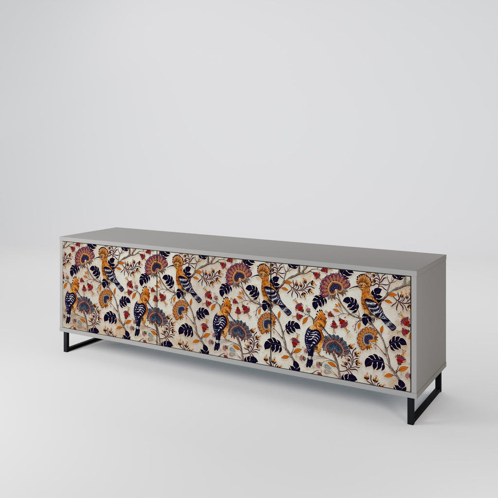 EMINENT HOOPOE Móvel de TV com 3 Portas em Acabamento Cinzento