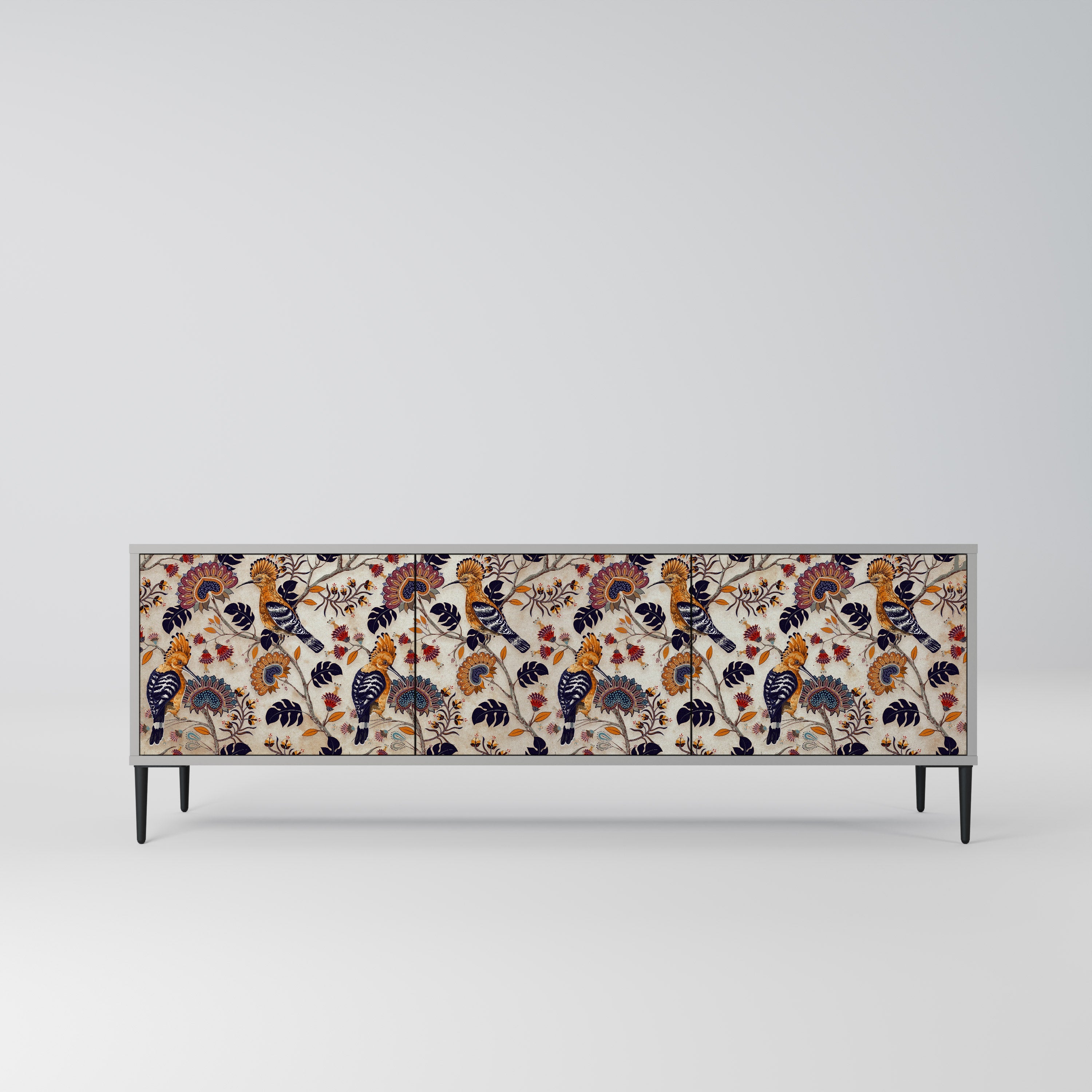 EMINENT HOOPOE Móvel de TV com 3 Portas em Acabamento Cinzento