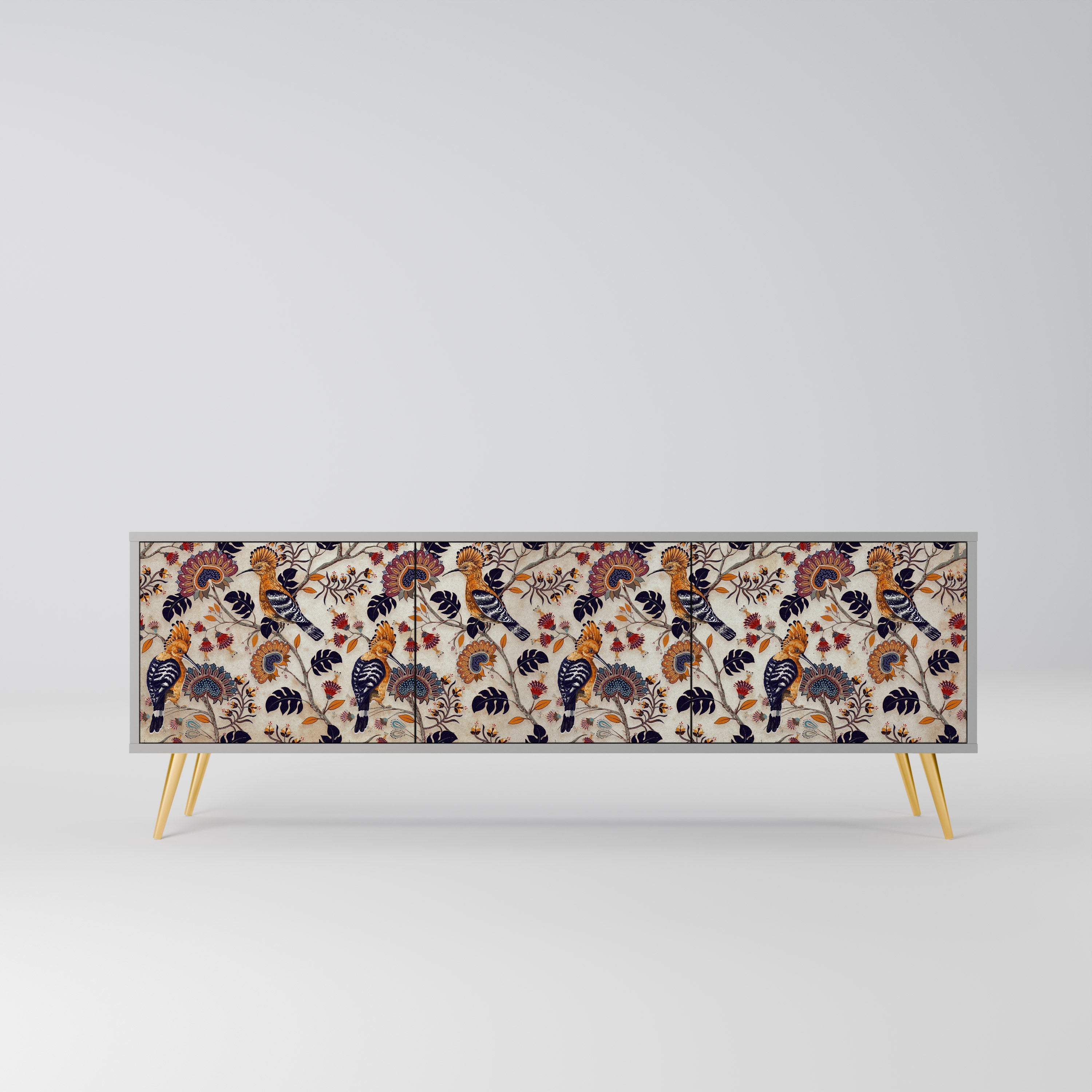 EMINENT HOOPOE Móvel de TV com 3 Portas em Acabamento Cinzento