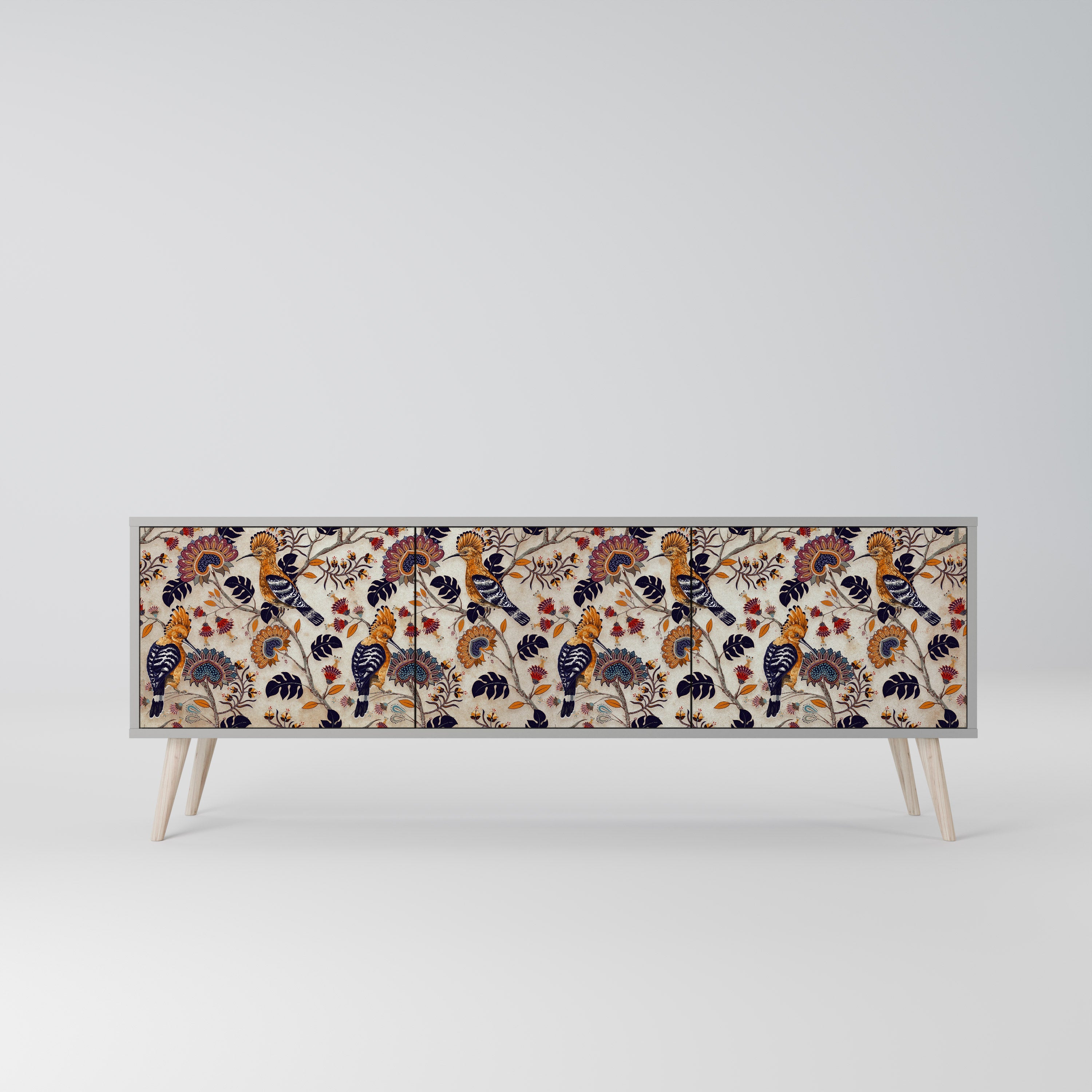 EMINENT HOOPOE Móvel de TV com 3 Portas em Acabamento Cinzento