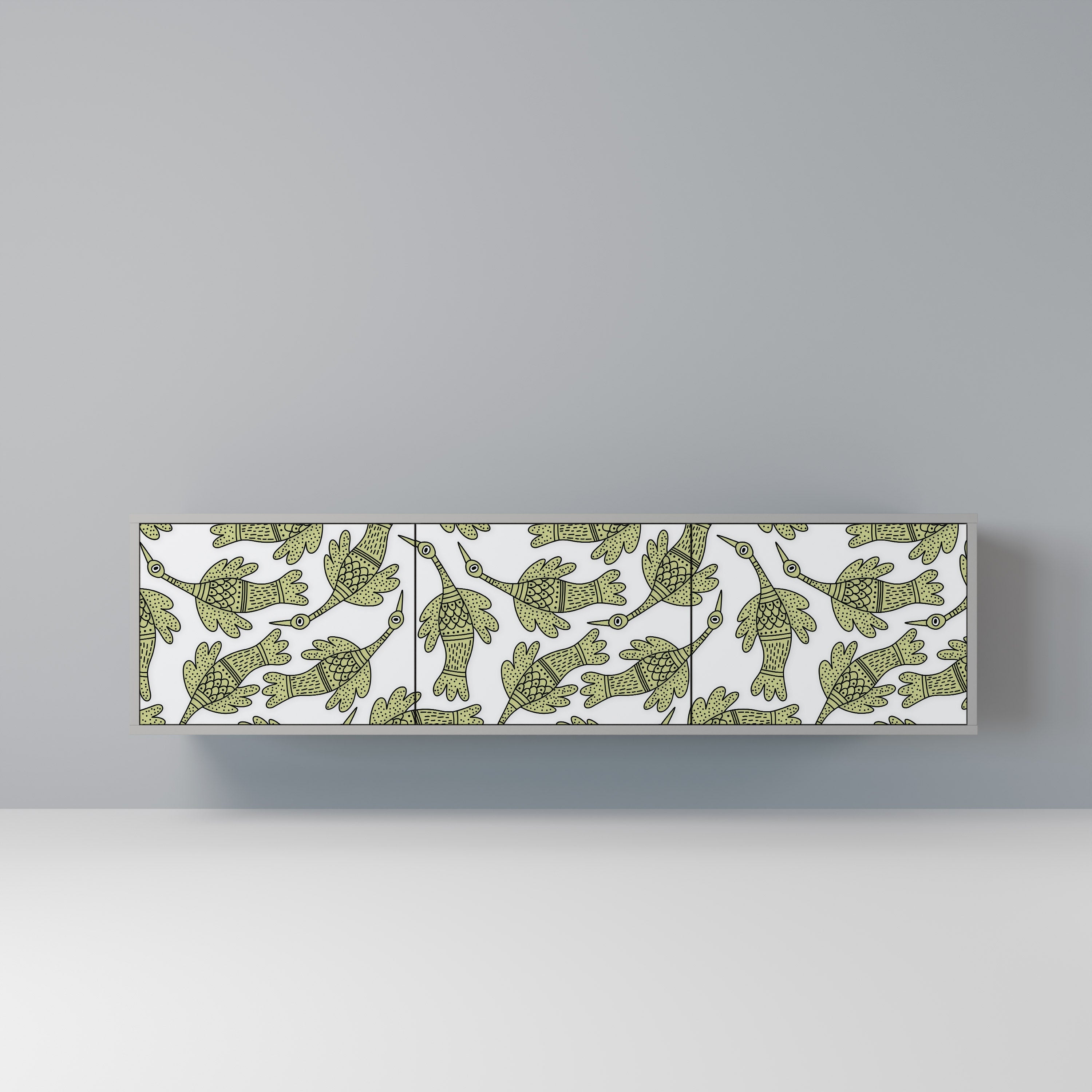 SEEDLING SONGBIRD Móvel de TV com 3 Portas em Acabamento Cinzento