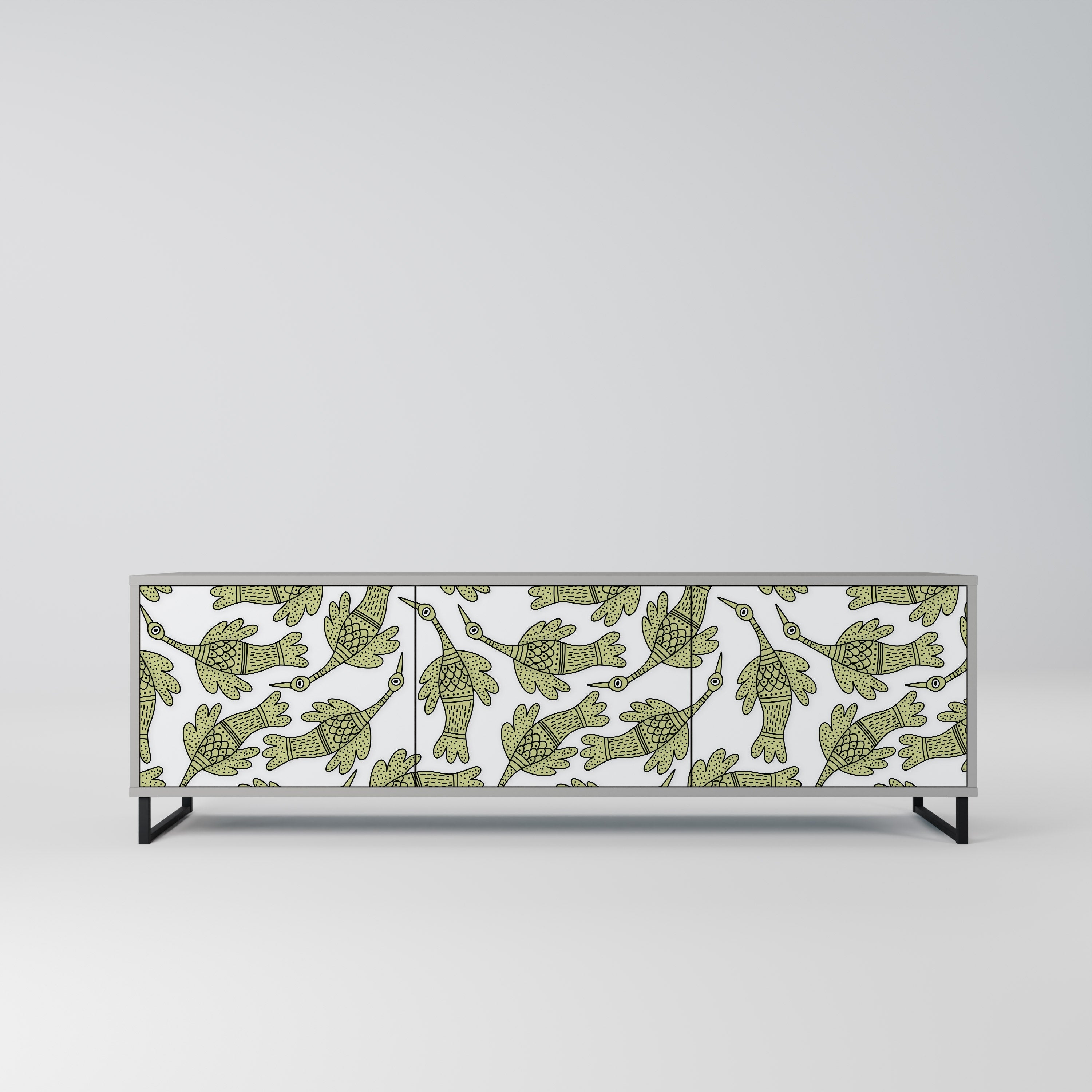 SEEDLING SONGBIRD Móvel de TV com 3 Portas em Acabamento Cinzento