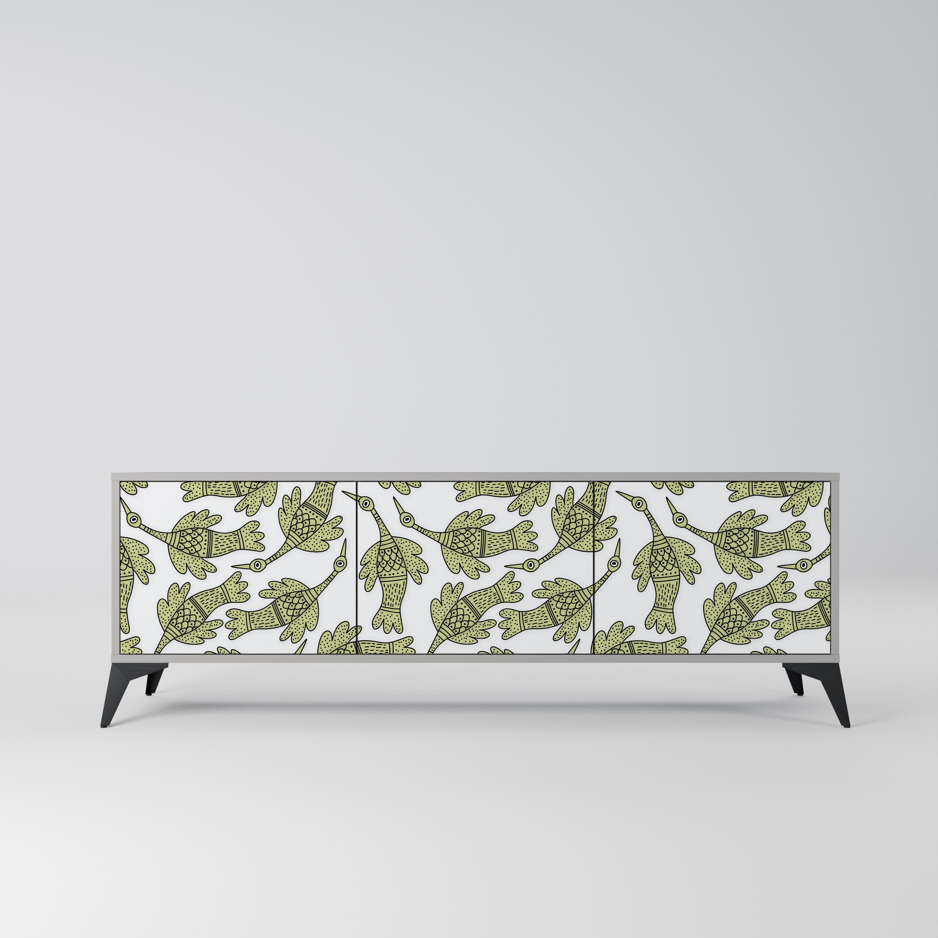 SEEDLING SONGBIRD Móvel de TV com 3 Portas em Acabamento Cinzento