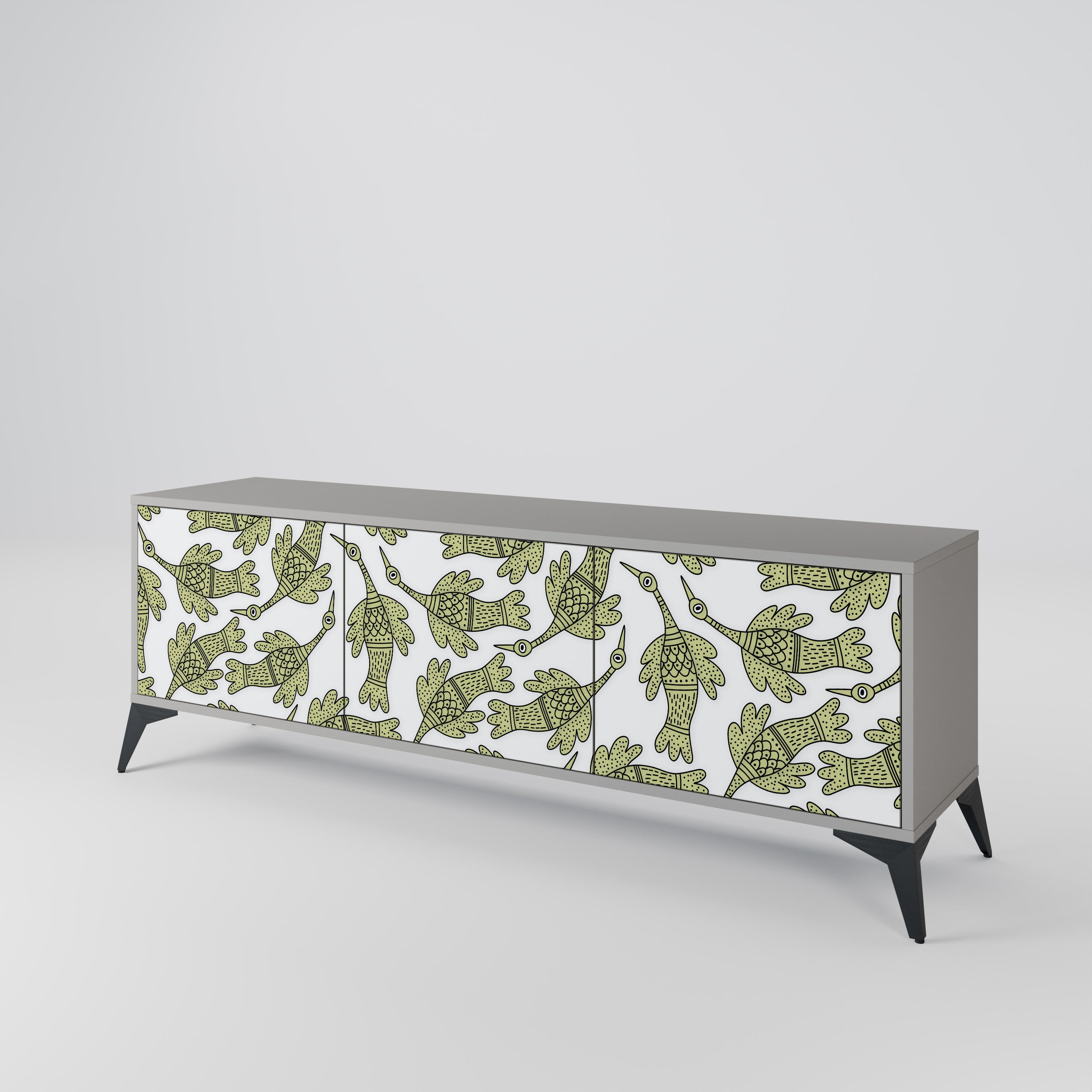 SEEDLING SONGBIRD Móvel de TV com 3 Portas em Acabamento Cinzento