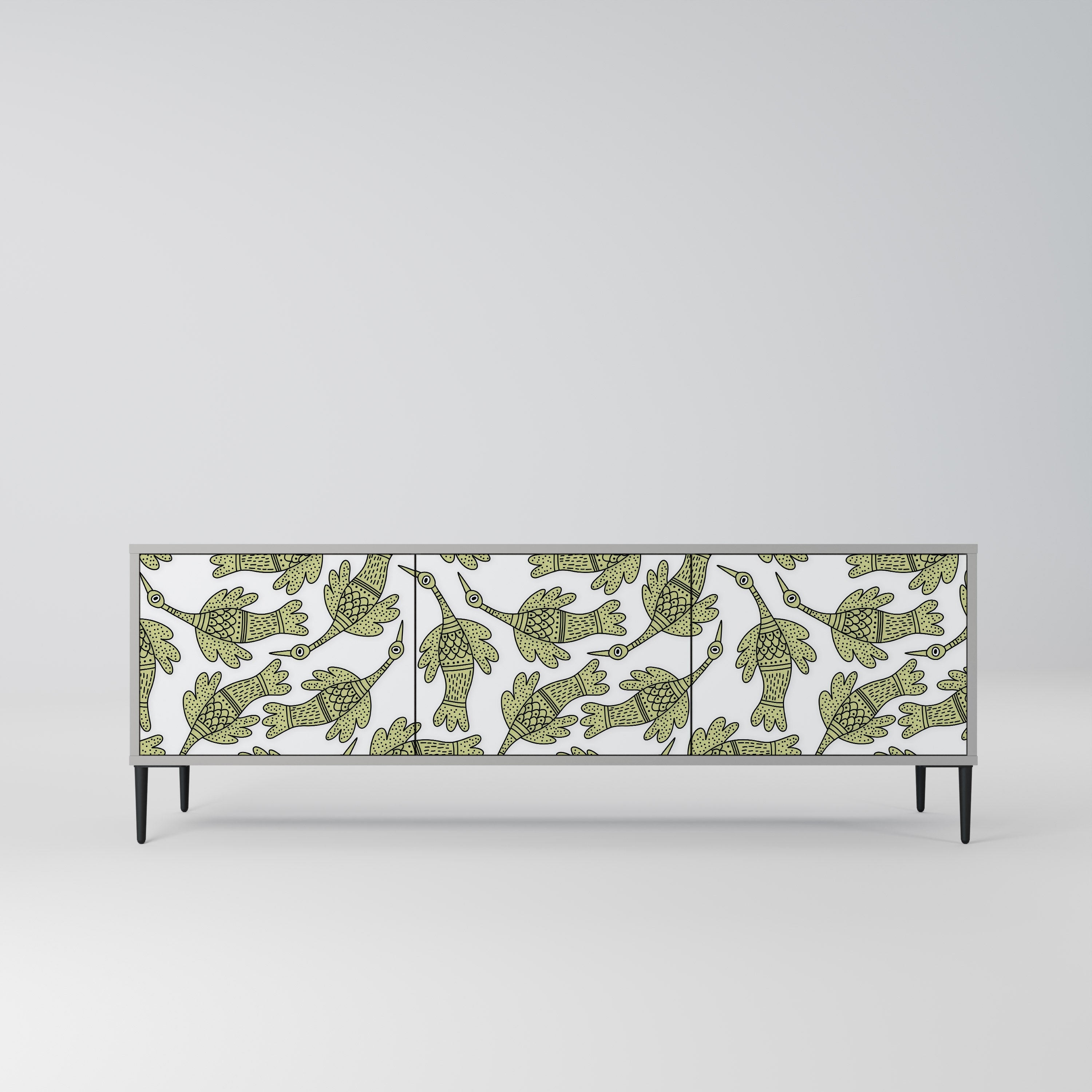 SEEDLING SONGBIRD Móvel de TV com 3 Portas em Acabamento Cinzento