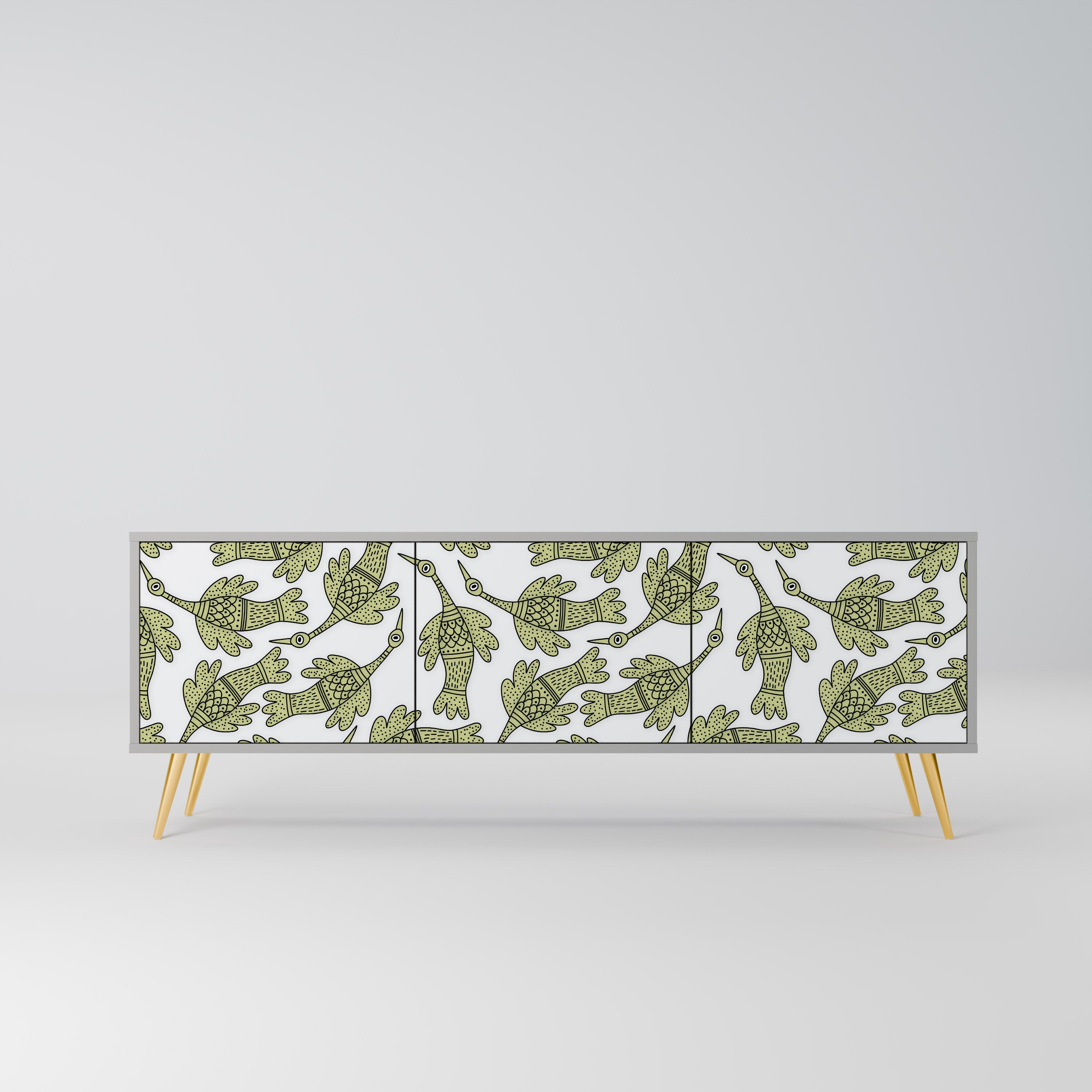 SEEDLING SONGBIRD Móvel de TV com 3 Portas em Acabamento Cinzento