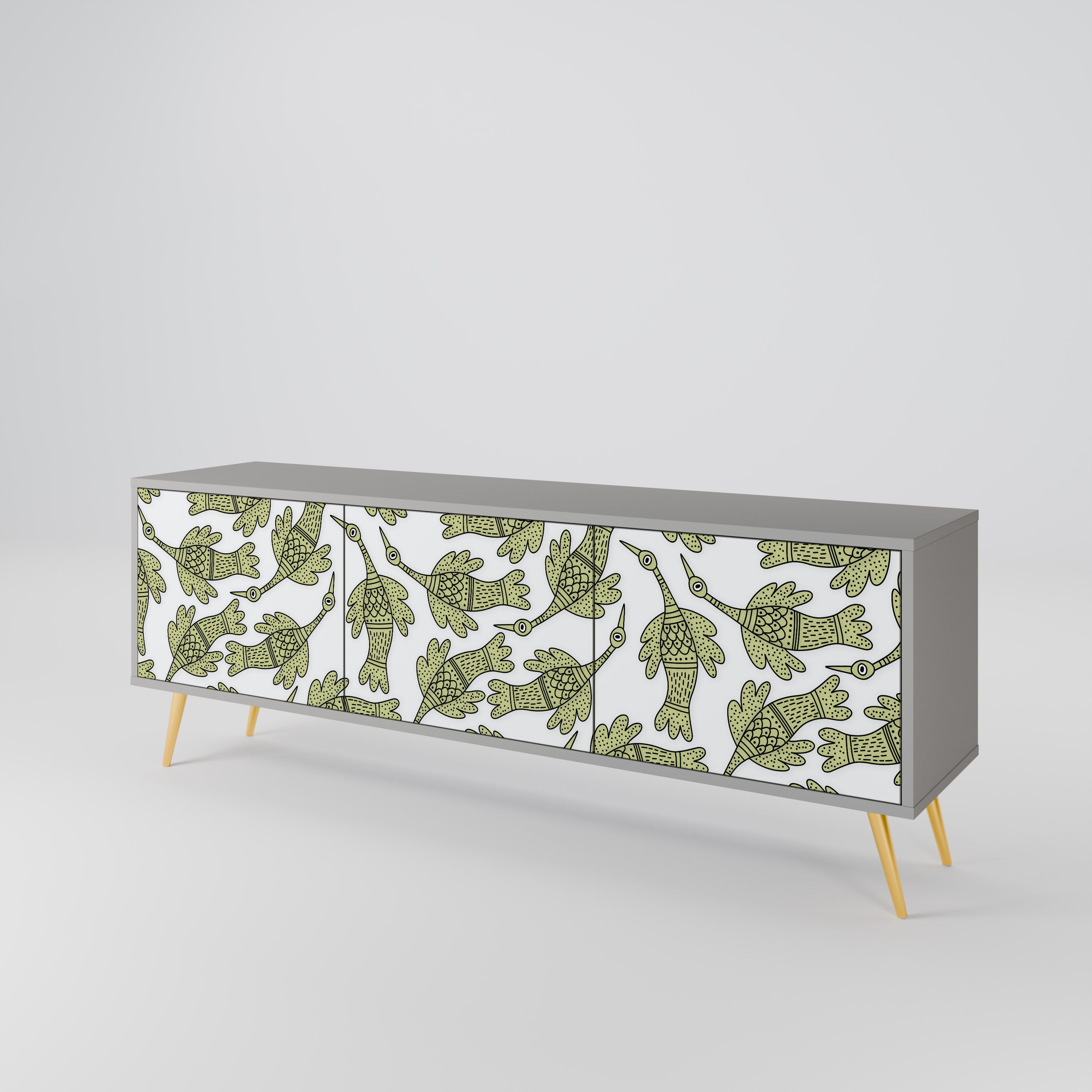 SEEDLING SONGBIRD Móvel de TV com 3 Portas em Acabamento Cinzento