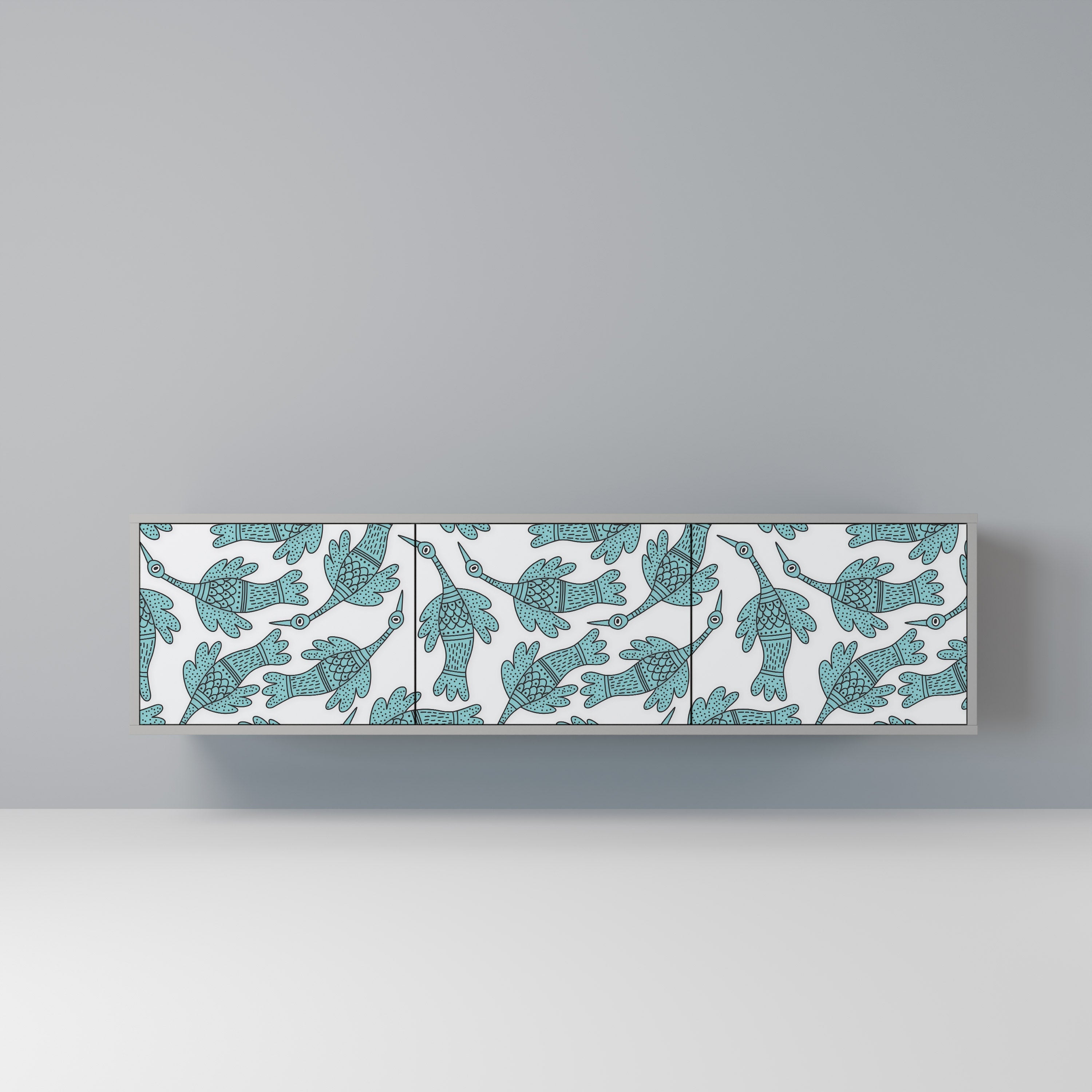 WATERSPOUT SONGIBIRD Móvel de TV com 3 Portas em Acabamento Cinzento