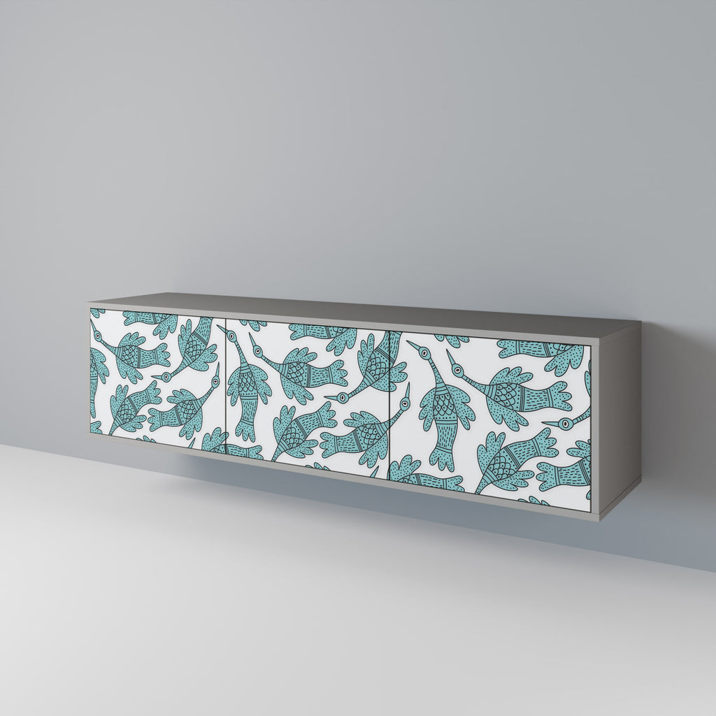 WATERSPOUT SONGIBIRD Móvel de TV com 3 Portas em Acabamento Cinzento