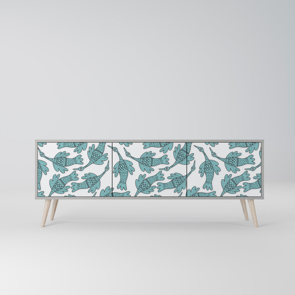 WATERSPOUT SONGIBIRD Móvel de TV com 3 Portas em Acabamento Cinzento