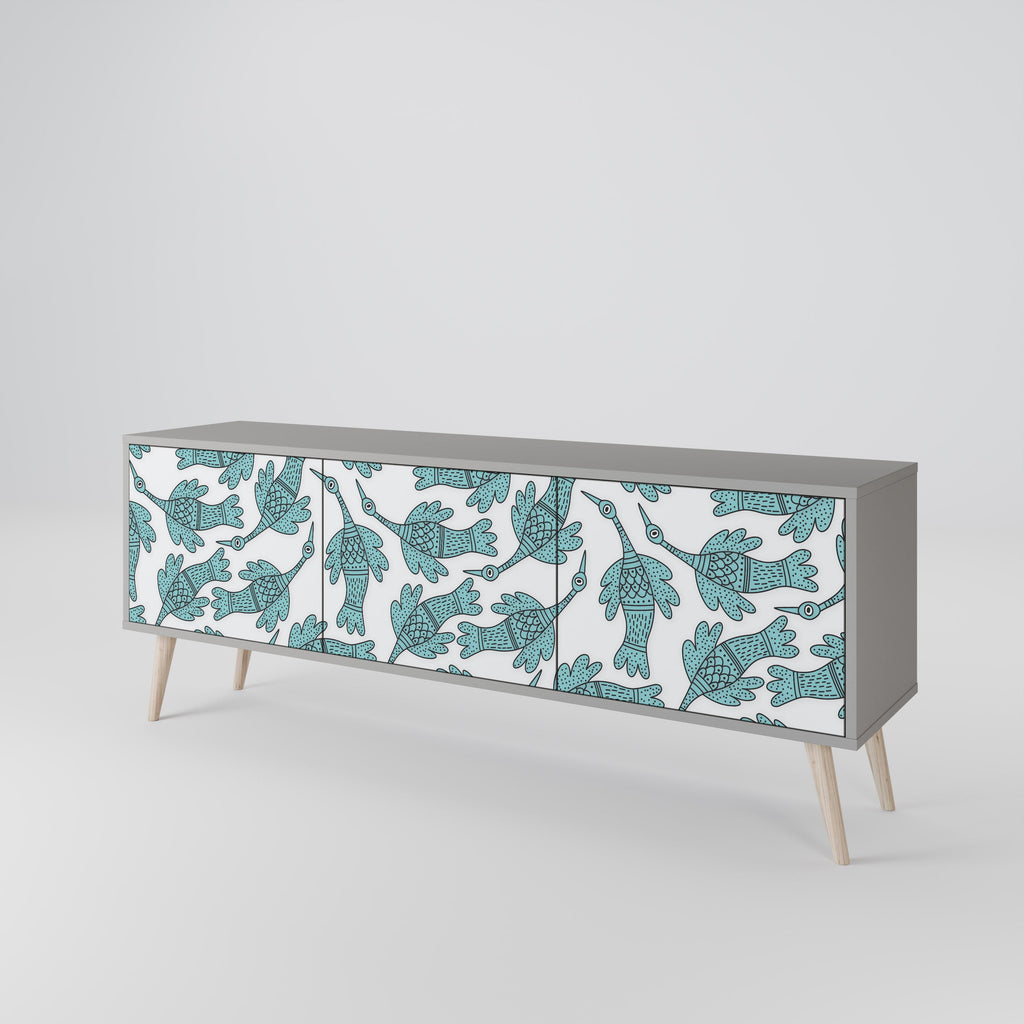 WATERSPOUT SONGIBIRD Móvel de TV com 3 Portas em Acabamento Cinzento