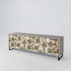 ALMONDINE SONGBIRD 3-Door TV Stand in Grey Finish