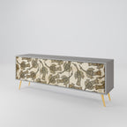 ALMONDINE SONGBIRD 3-Door TV Stand in Grey Finish