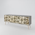 ALMONDINE SONGBIRD 3-Door TV Stand in Grey Finish