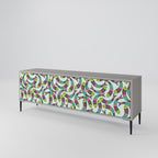 INDIAN FISH Móvel de TV com 3 Portas em Acabamento Cinzento