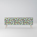 INDIAN FISH Móvel de TV com 3 Portas em Acabamento Cinzento