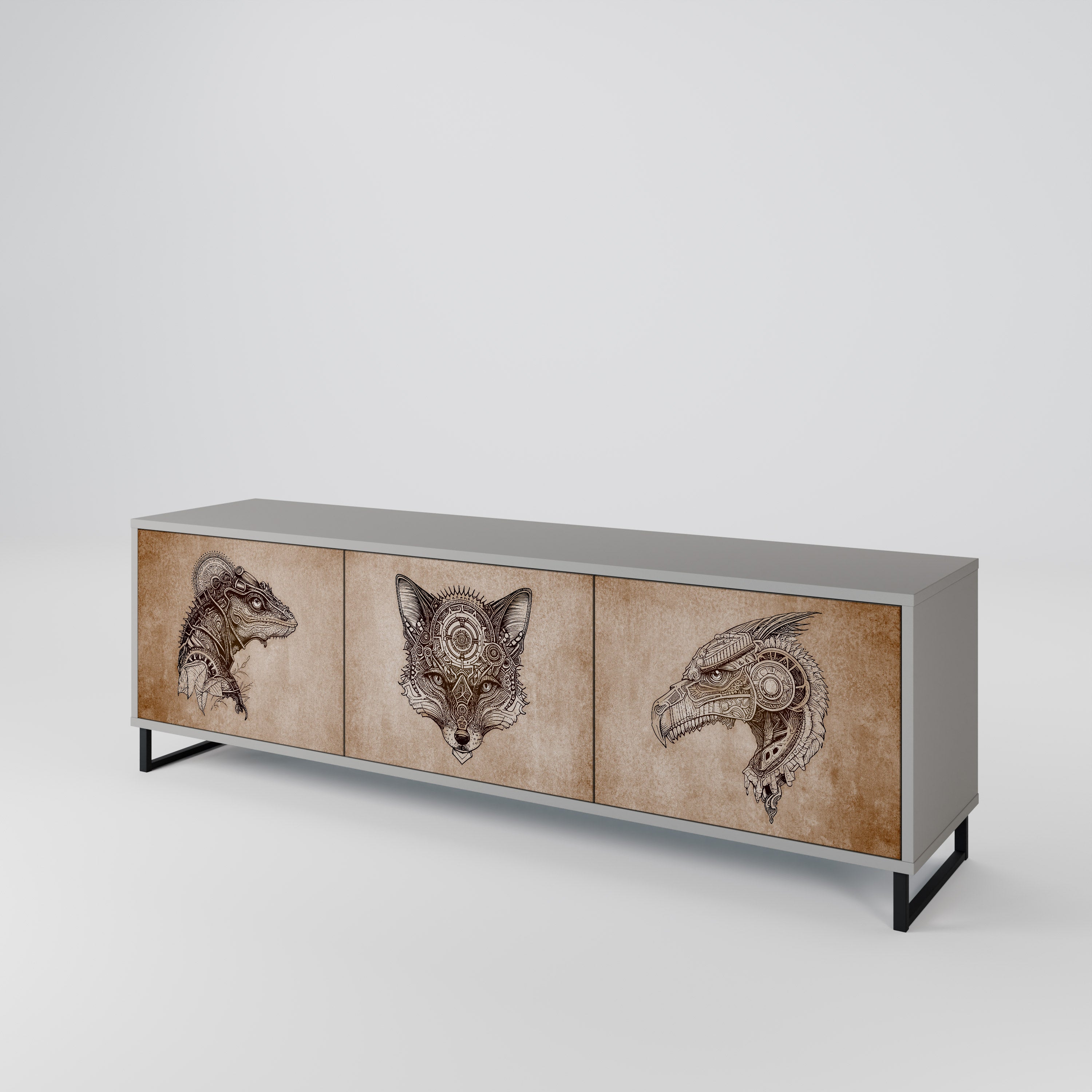 STEAMPUNK CLAN Móvel de TV de 3 Portas