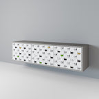 CATS COMPILATION Móvel de TV com 3 Portas em Acabamento Cinzento