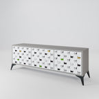 CATS COMPILATION Móvel de TV com 3 Portas em Acabamento Cinzento