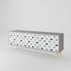 CATS COMPILATION Móvel de TV com 3 Portas em Acabamento Cinzento