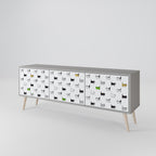 CATS COMPILATION Móvel de TV com 3 Portas em Acabamento Cinzento