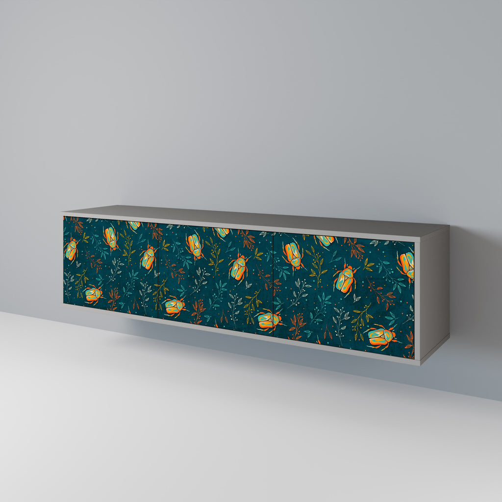 AUTUMN INSECTS Móvel de TV com 3 Portas em Acabamento Cinzento