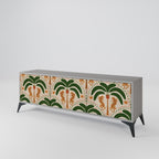 DANCING PREDATORS 3-Door TV Stand in Grey Finish