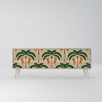 DANCING PREDATORS 3-Door TV Stand in Grey Finish