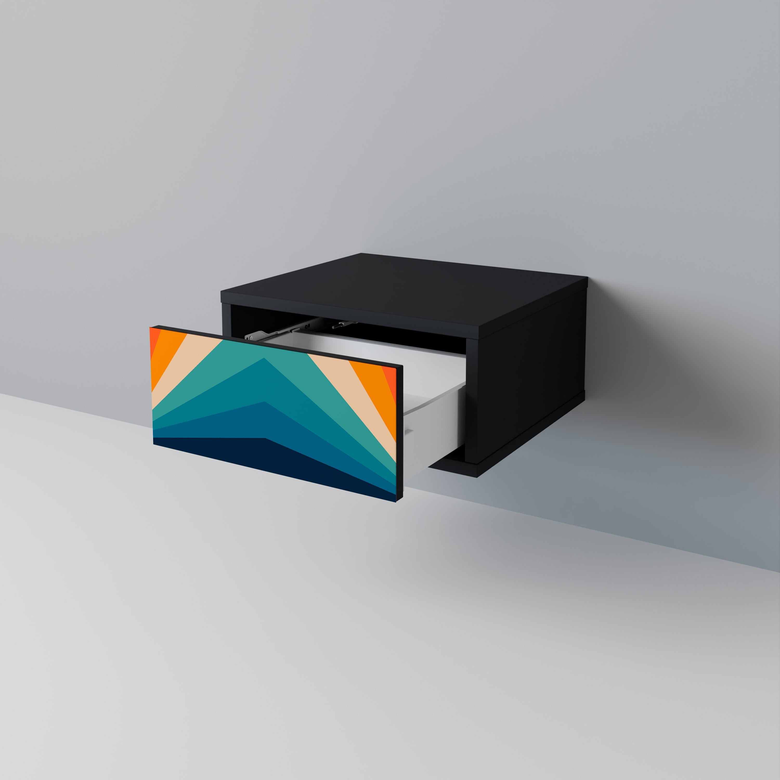 PRISM CONCUSSION Mesa de Cabeceira em Acabamento Preto