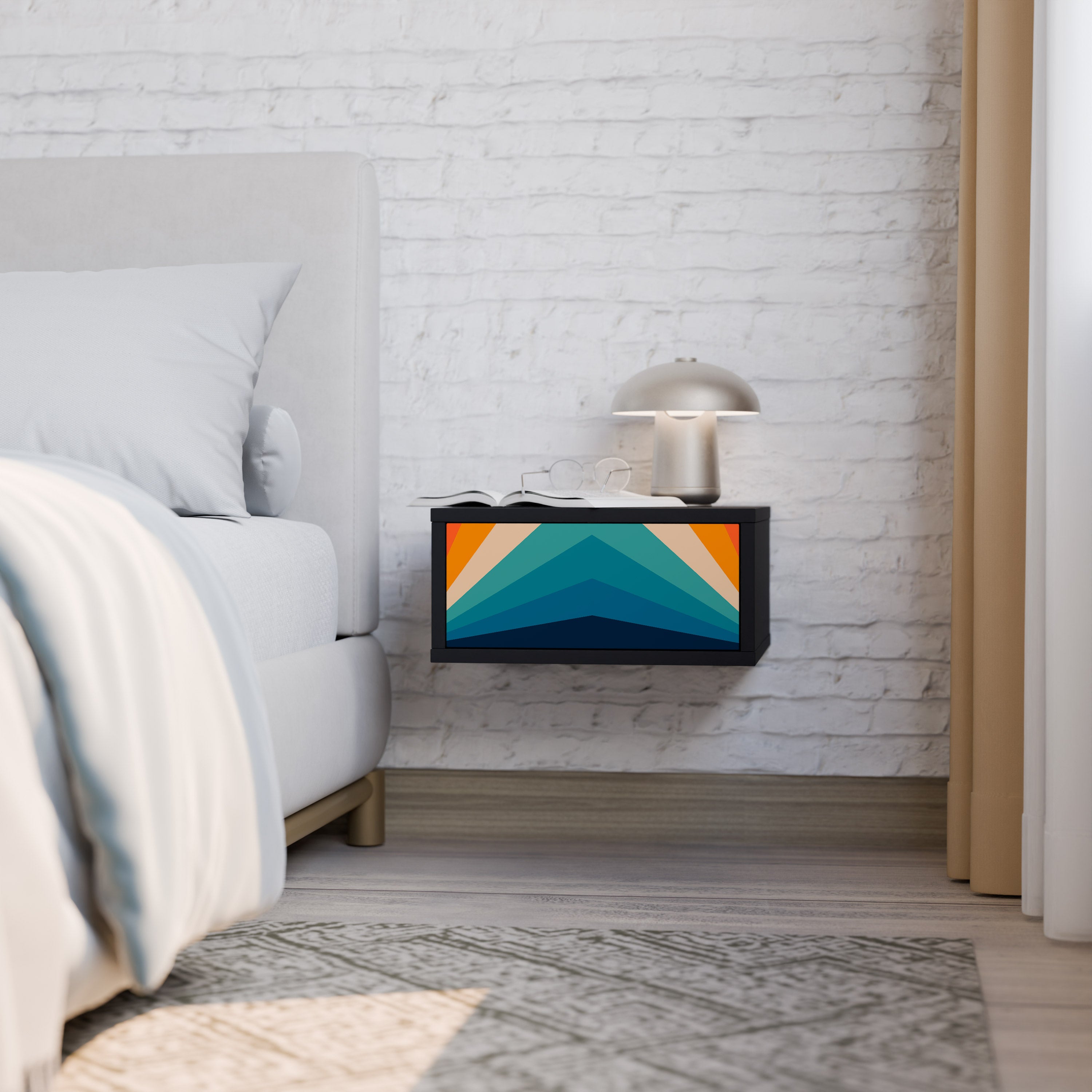 PRISM CONCUSSION Mesa de Cabeceira em Acabamento Preto