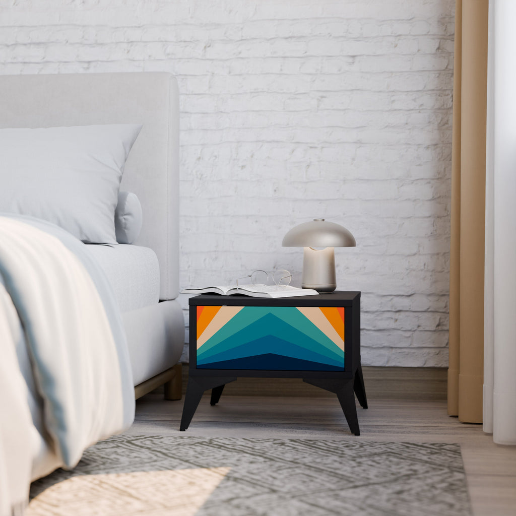 PRISM CONCUSSION Mesa de Cabeceira em Acabamento Preto