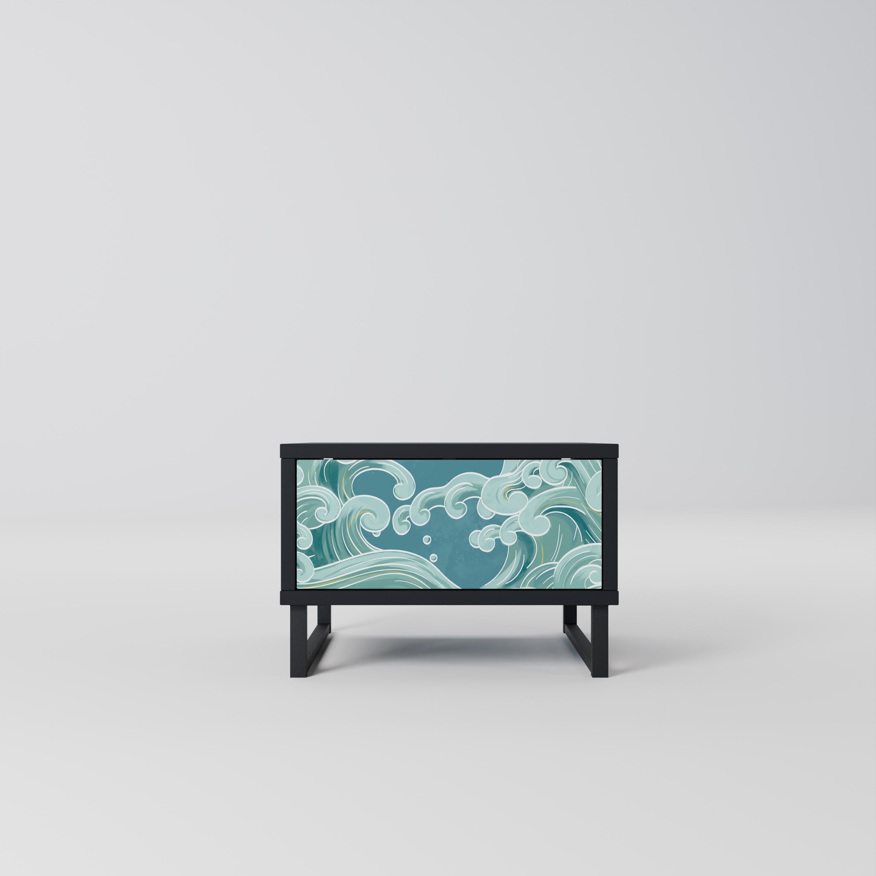 ASIAN SWAY Mesa de Cabeceira em Acabamento Preto