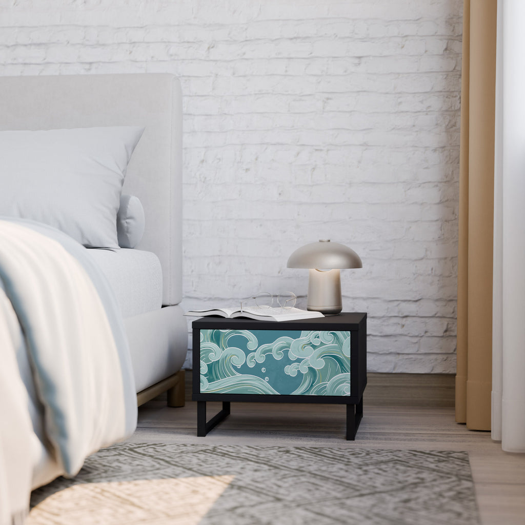 ASIAN SWAY Mesa de Cabeceira em Acabamento Preto