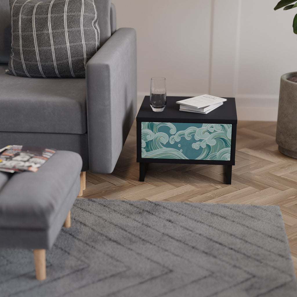 ASIAN SWAY Mesa de Cabeceira em Acabamento Preto