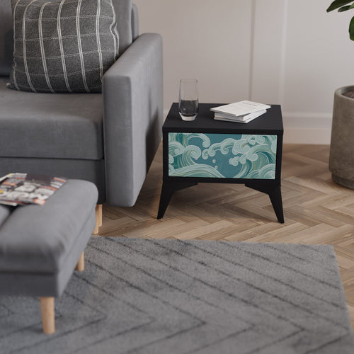 ASIAN SWAY Nightstand in Black Finish