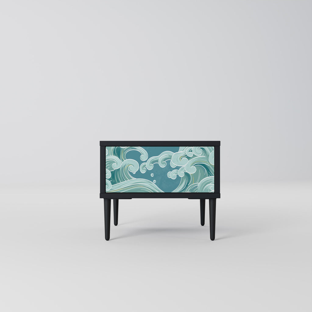 ASIAN SWAY Mesa de Cabeceira em Acabamento Preto