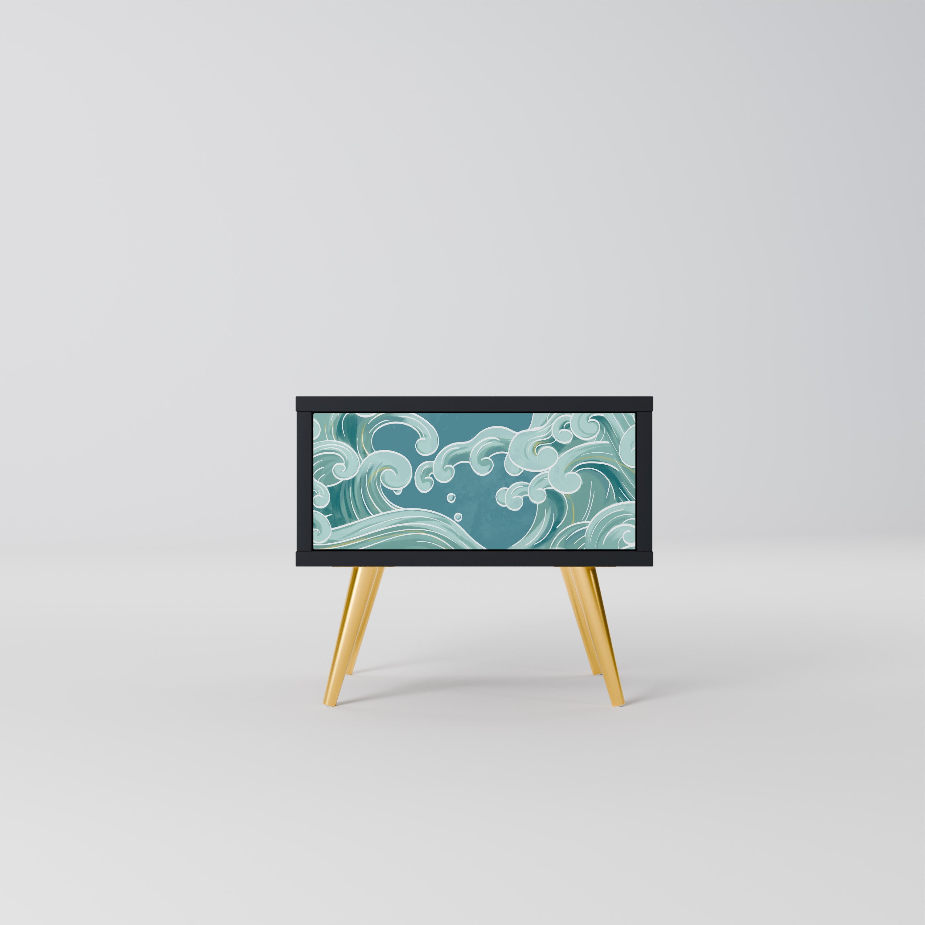 ASIAN SWAY Mesa de Cabeceira em Acabamento Preto