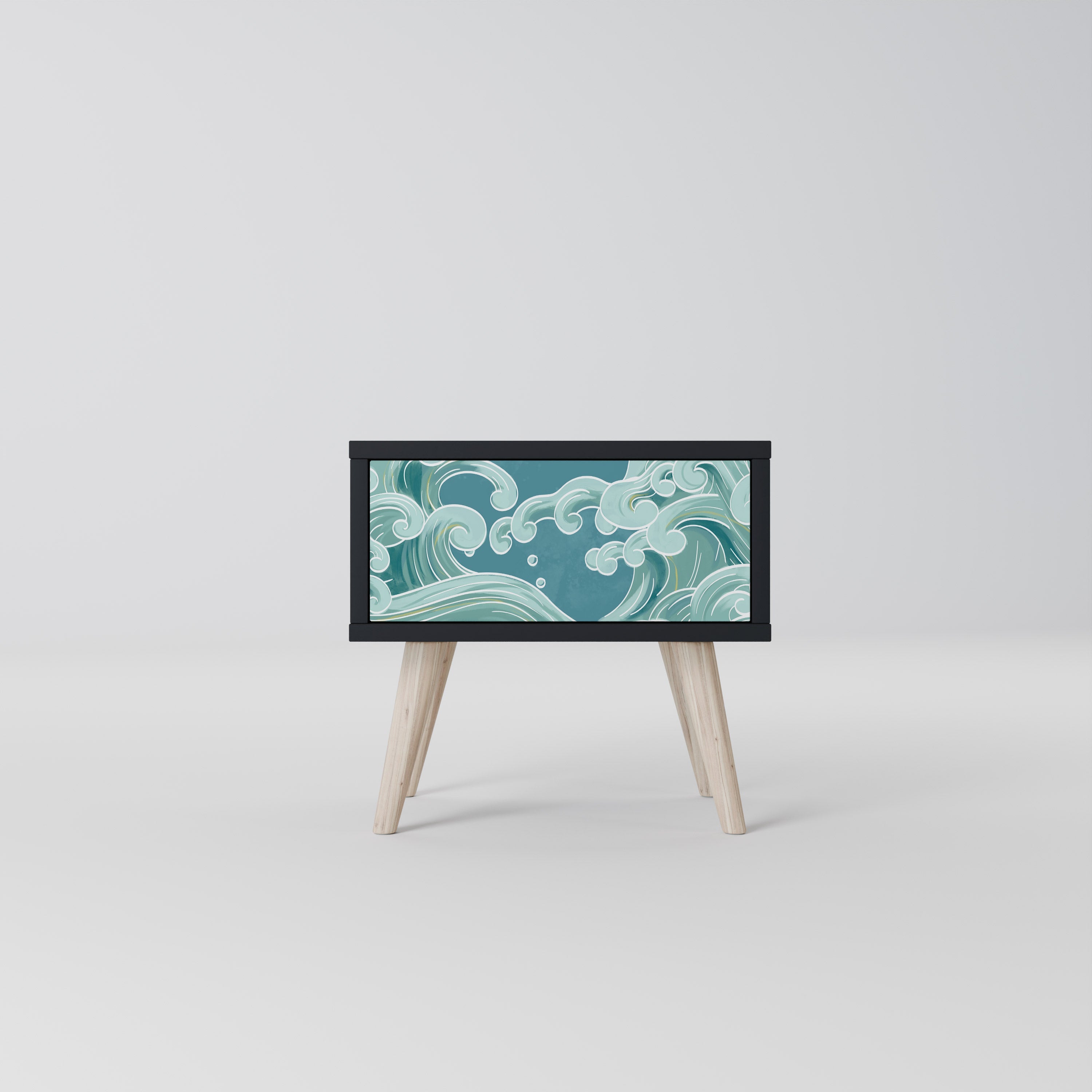 ASIAN SWAY Mesa de Cabeceira em Acabamento Preto