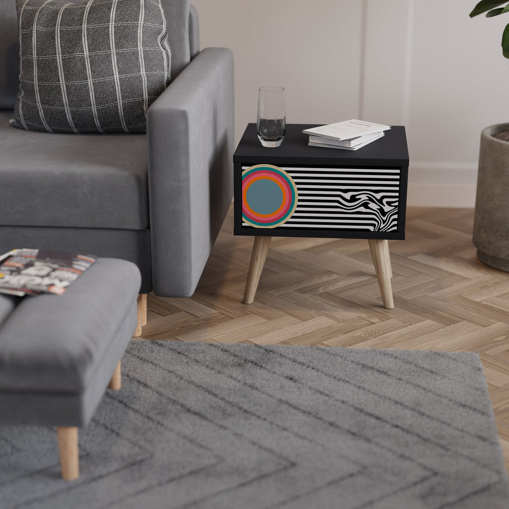 SPECTRA SHOWCASE Mesa de Cabeceira em Acabamento Preto